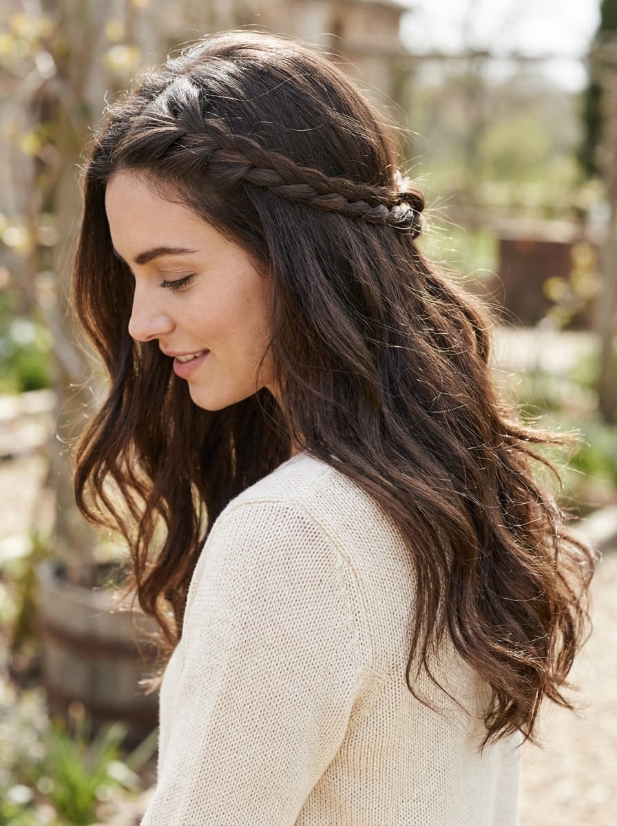 Zwei seitliche Braids zum Half-up Look - Halboffene Flechtfrisur